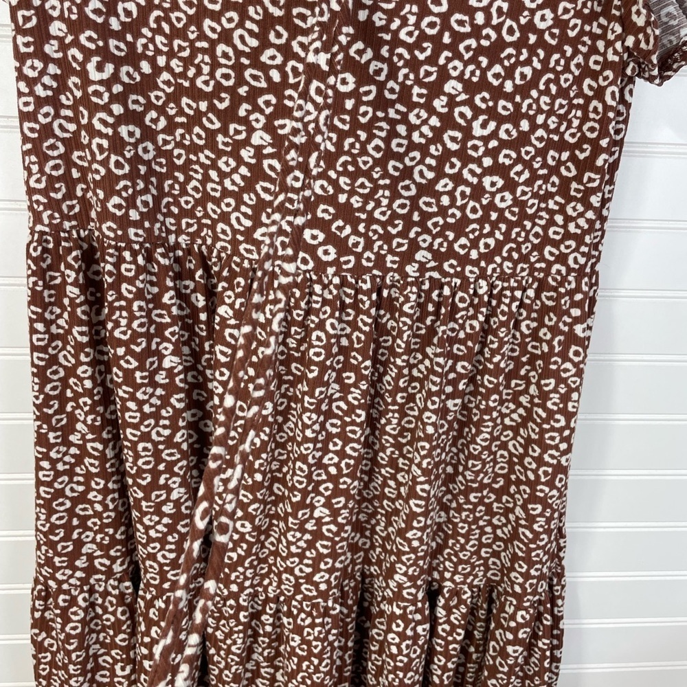 See You Monday Brown Cheetah Print Dress Large Girl Juniors - Picture 3 of 6